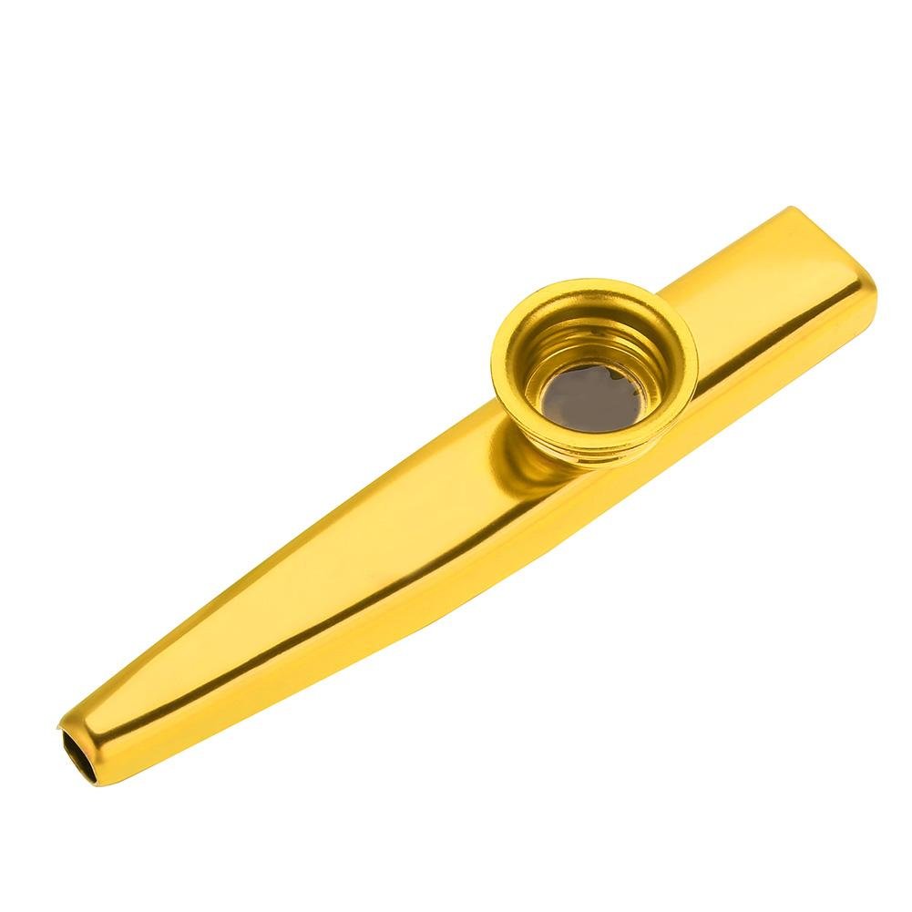 Kazoo for Children, Durable Metal Kazoo Flute Mouth Music Instrument Accessory(Gold)