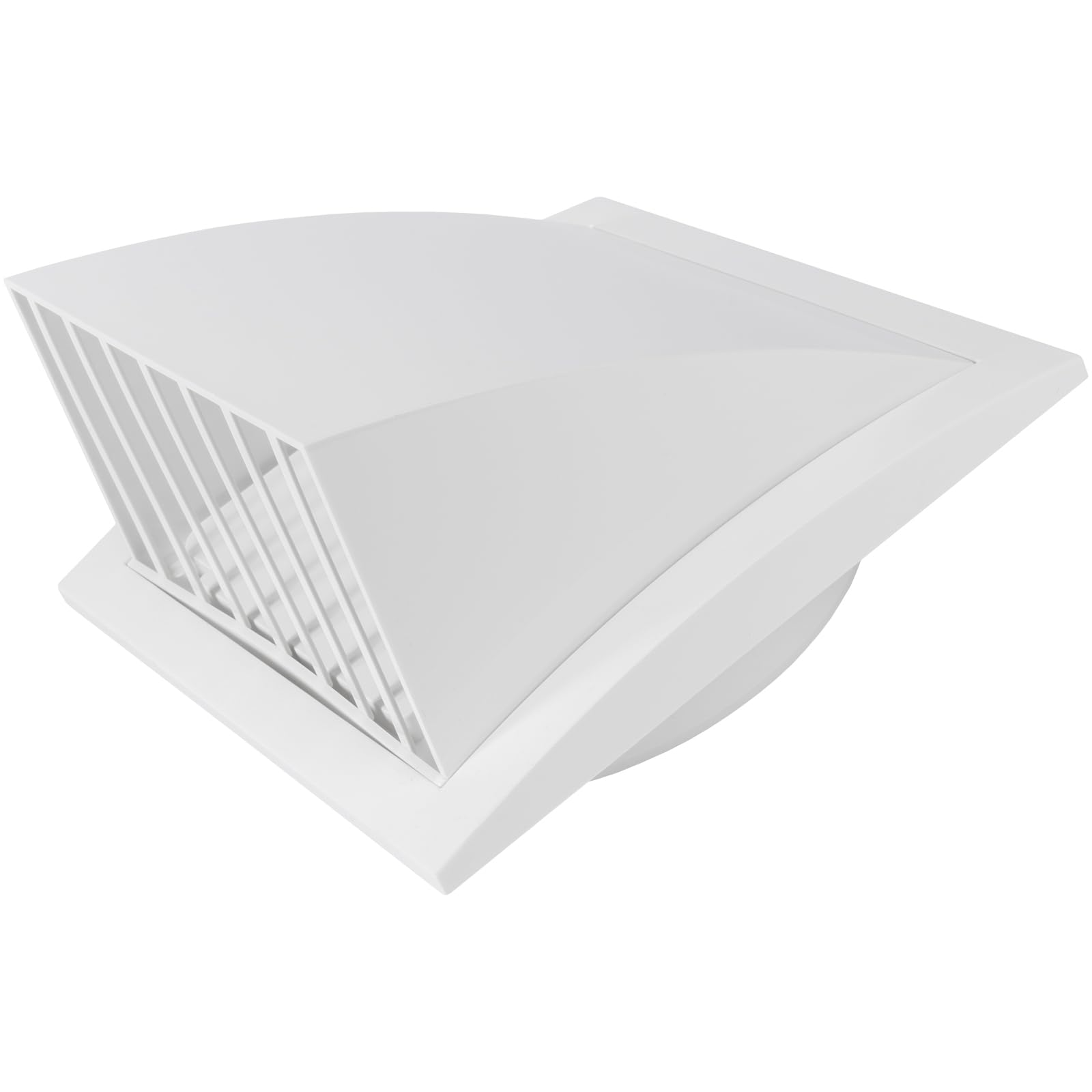 Vent Systems Ø150 mm / 6 Inch White Exhaust Vent Cover – Outdoor Dryer Vent Hood with Non-Return Valve – Louvered Air Outlet Cowl for Wall Ventilation, HVAC, Bathroom, and Kitchen Use
