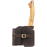 Tourbon Outdoor Loggers Felling Axe Sheath Leather Hatchet Head Cover Protector Pouch with Belt Loop