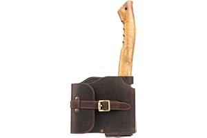 TOURBN Tourbon Outdoor Loggers Felling Axe Sheath Leather Hatchet Head Cover Protector Pouch with Belt Loop