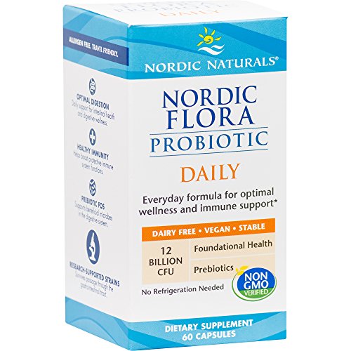 Nordic Naturals - Nordic Flora Probiotic Daily, Uplifted Wellness and Immune Support, 60 Soft Gels (FFP)