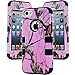For iphone 5c Case,Kecko(TM) Defender Body Armor Realtree Camo High Impact Tough Silicon Rubber Military Rugged Protective Case with Camouflage Wood Design for iphone 5C Only (Pink/Black Plant)