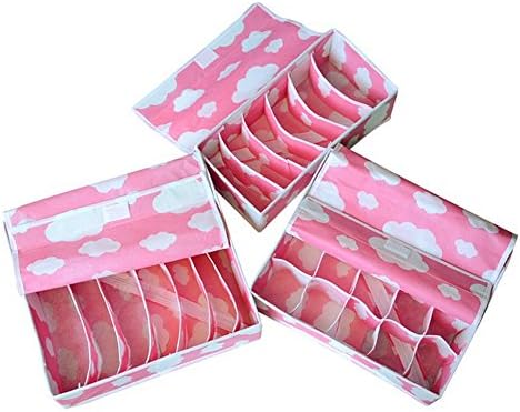Osierl Closet Underwear Organizer 3 Pieces Set for Bra Socks with Lid