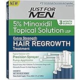 Just for Men Minoxidil Extra Strength Hair Loss Regrowth Treatment with Precision Sprayer, 6 Ounces (6 Month Supply)