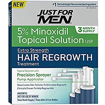 Just for Men Minoxidil Extra Strength Hair Loss Regrowth Treatment with Precision Sprayer, 6 Ounces (6 Month Supply) Just for Men Minoxidil Extra Strength Hair Loss Regrowth Treatment with Precision Sprayer, 6 Ounces (6 Month Supply)