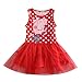 Coralup Peppa Pig Cartoon Little Girls Skirt Cotton Dress 4-5 Years, Red
