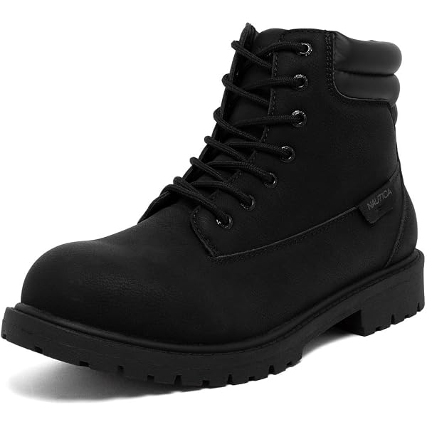 Nautica Men’s Black Lace-Up Tactical Boots Nautica Black Lace-Up Ankle Combat Boots Men Synthetic Upper  main image 3