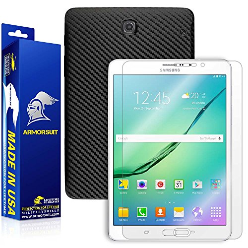 ArmorSuit MilitaryShield - Samsung Galaxy Tab S2 8.0-inch Screen Protector + Black Carbon Fiber Full Body Skin Protectorw/ Lifetime Replacements