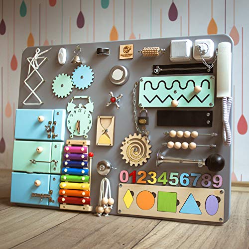 CleverWood Montessori Busy Board for Toddlers - Sensory Toy for Early Development - Educational Toys for Toddlers - Montessori and Waldorf Toys (#4)