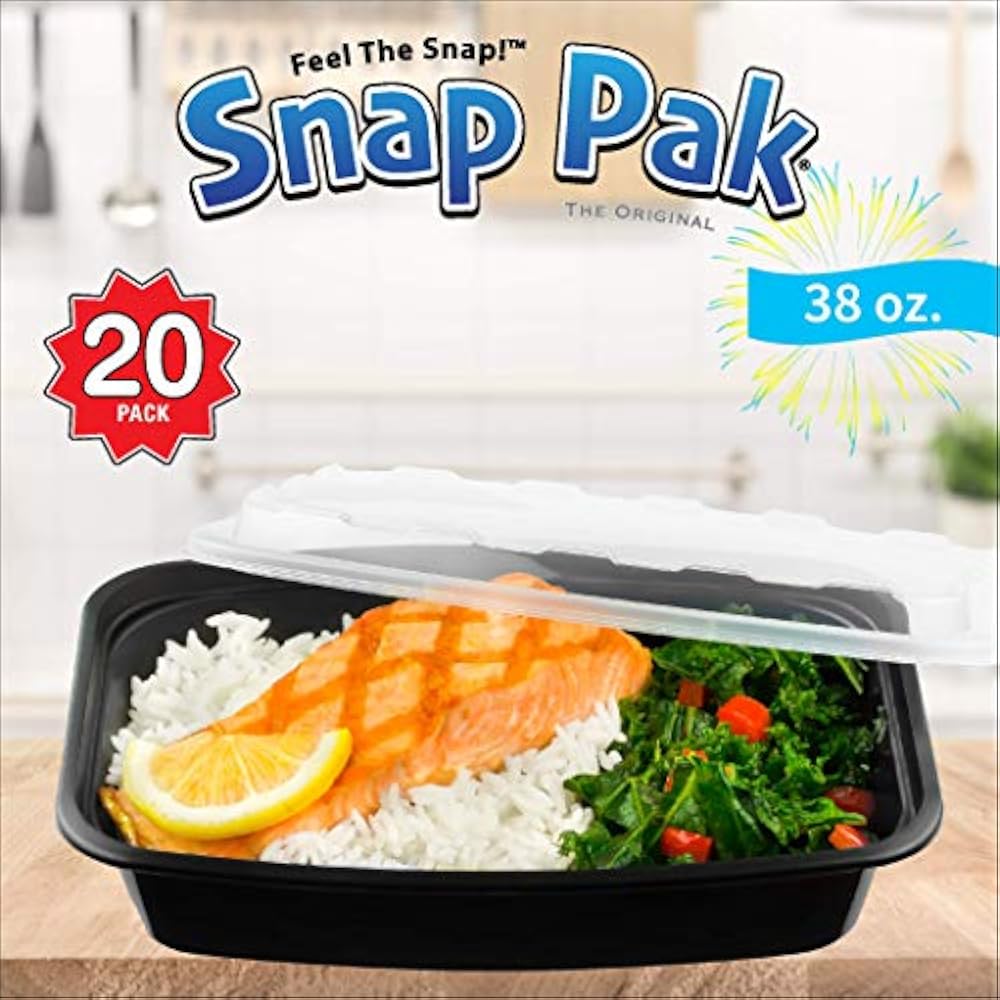 Snap Pak 12204 38 Oz Black Food Containers 38oz, Clear Kitchen & Dining eBay