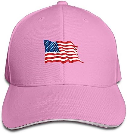 Fwegt53e MJN23ADW Unisex The Wind Blows The American Flag Cool Cap Small Embroidery Cotton Baseball Cap Pink