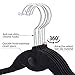 Yaheetech 100 Pack Non Slip Cascading Velvet Hangers - Standard Hangers Felt Suit Clothes Hangers Space Saving 360° Swivel Hook Black