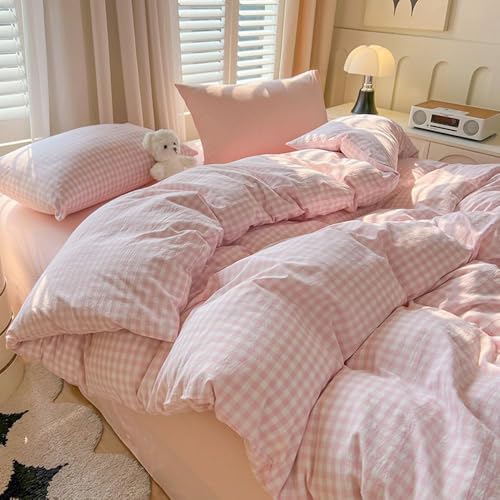Nayoroom Gingham Duvet Cover Set King Plaid