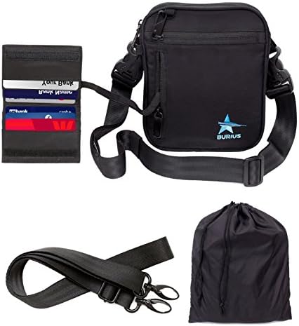 Anti Theft Travel Pouch Waist Money Belt Passport Holder w/RFID Wallet and Crossbody Neck Strap