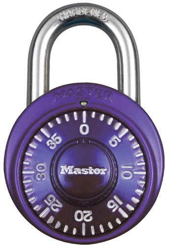 Master Lock Padlock, Standard Dial Combination Lock, 1-7/8 in. Wide, Purple, 1526D