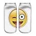 Zmart Funny Chat Emoticon Crew Socks Lovely Facial Expressions Short Socks,Multicoloured,US 5-9