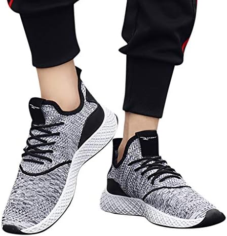 Hivot Men's Flying Weaving Sneakers Slip On Athletic Mesh Breathable Jogging Running Sport Outdoor Fashion Shoes