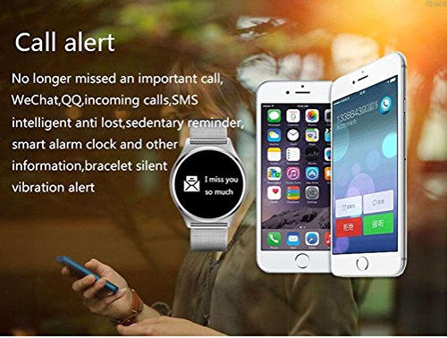 L@YC New Healthy Heart Rate Blood Pressure Smart Sports Bluetooth Hand Ring Pedometer Call Notification Sleep Monitoring Bracelet, Gold - Thumbnail 6