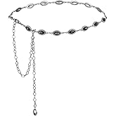 ILuvatar Green Glass Diamond Chain Belt - Metal Women's Western Style Dress Belt