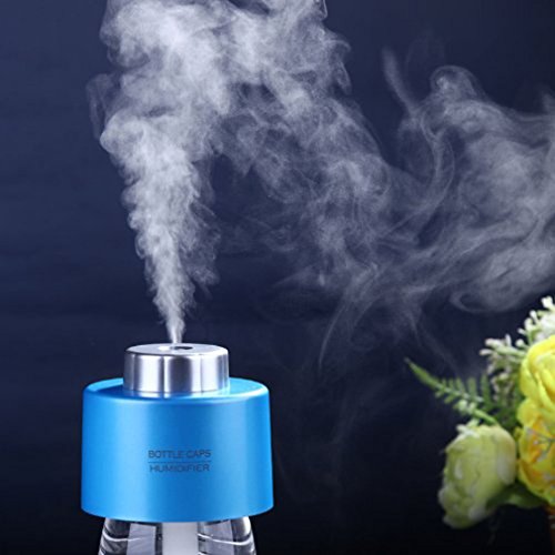 CTKcom Mini Portable Bottle Cap Air Humidifier with USB Cable for Office Travel Home Room Bedroom Desk Car Vehicle,Blue