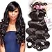 UNice Hair Icenu Series 10A Brazilian Body Wave Virgin Hair 3 Bundles 100% Human Hair Weave Extensions Natural Color 95-100g/piece (10 12 14)