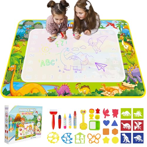Children's Gift 1-3 Years – Water Drawing Mat 110 x 70 cm, Baby Toy 1 2 3 Years, Educational Toys for Children, Giant Colouring Pages Painting Mat Gift for Boys and Girls