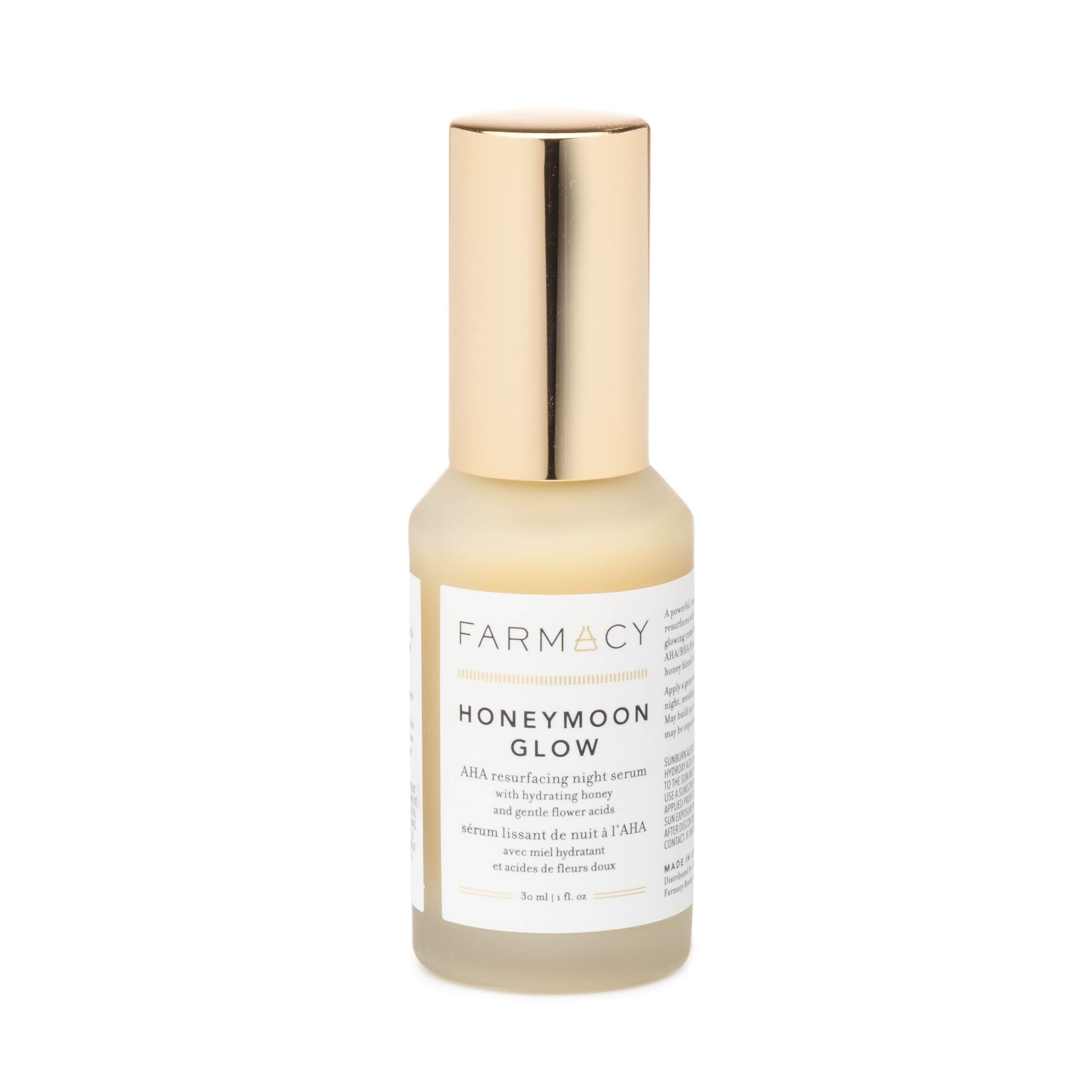 Farmacy Honeymoon Glow AHA Hydrating Night Serum w Hyaluronic Acid for Fine Lines & Wrinkles (30 ml.)