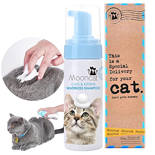 Mooncat Waterless Cat Shampoo, Licking Safe Dry Shampoo for Cats, No