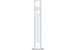 Labasics 1-Pack 100 ml Borosilicate Glass Graduated Cylinder, Heavy-Duty Measuring Cylinder for Laboratory Use
