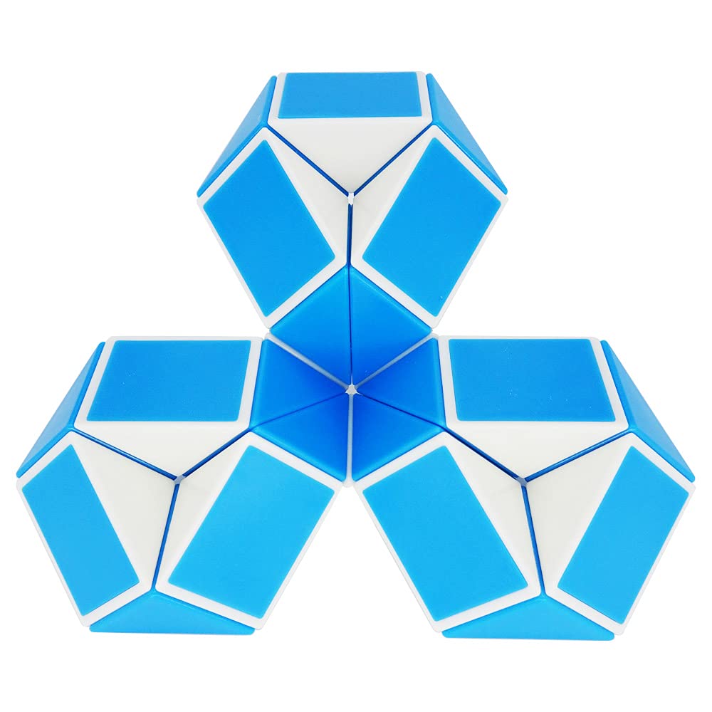 EACHHAHA 24 parts Magic Snake Cube-Magic snake Puzzles-Speed Cubes-Brain Teaser 3D puzzle Snakes twist toys-For Kids and Adults-Party Bag Fillers-Party Favours-christmas stocking fillers(blue*1) — image 1