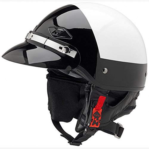 New Official Police Motorcycle Helmet wSmoked SnapOn Visor (BlackWhite