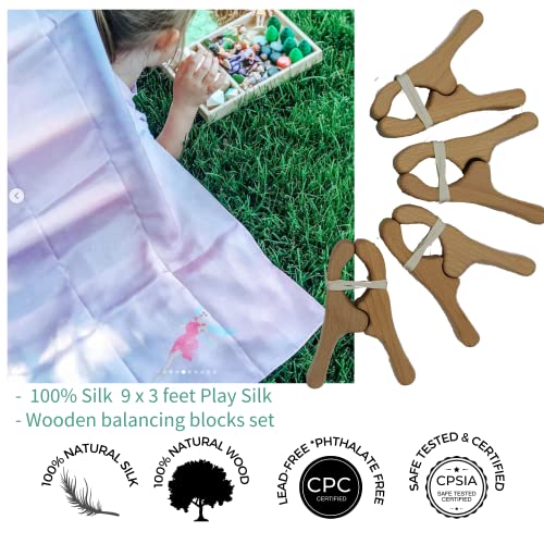 Avery & Ruth Fairies 9 x 3 Feet 100 Silk Play Scarf 4 Maple Wood