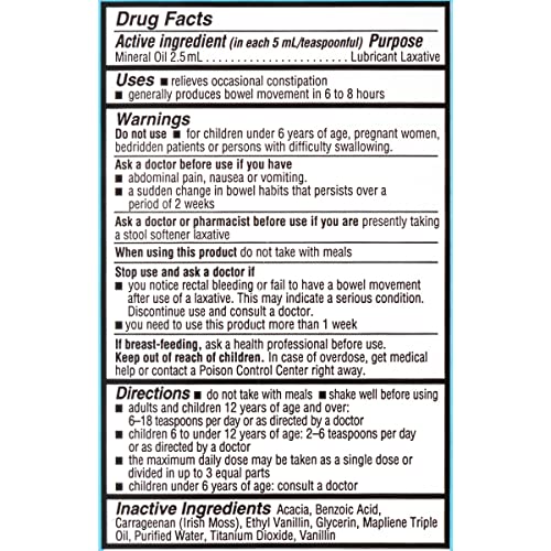Kondremul Lubricant Laxative, Mineral Oil, Plain Flavor, 16 Fluid