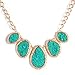 JANE STONE Dark Green Bubble Necklace Fancy Fashion Jewelry Statement Chunky Necklace