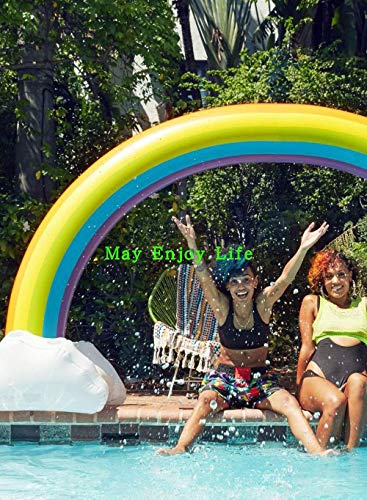 Gayisic Rainbow Sprinkler Inflatable Pools Summer Fun Outside Backyard Family Water/Birthday Party Toy for Children Infants Toddlers,Boys, Girls and Kids