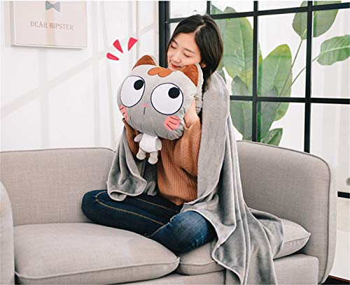 Alpacasso 4 in 1 Cute Cartoon Plush Stuffed Animal Toys Throw Pillow Blanket Set with Hand Warmer Design. (C)
