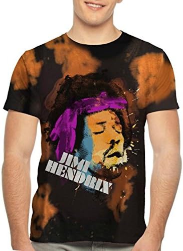 Jimi Hendrix Men's Paint Image Bleach Splatter T-Shirt Tee