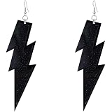 Neon Green Lightning Bolt Earrings | 80s Costume Accessory