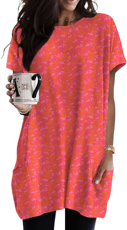 Womens Dressy Tops Short Sleeve Tunic T Shirts with