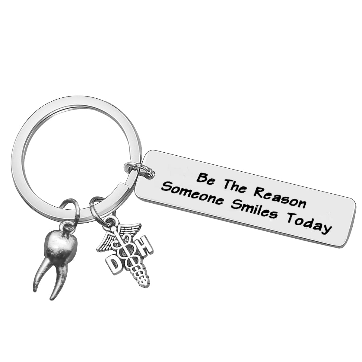 Ximalun Dentist Gifts Keyring Be the Reason Someone Smiles Today Keyring Dental Hygienist Gift Dental Assistant Gift DH Student Gift Dentist Graduation Gifts Dentist Gifts for Women Men