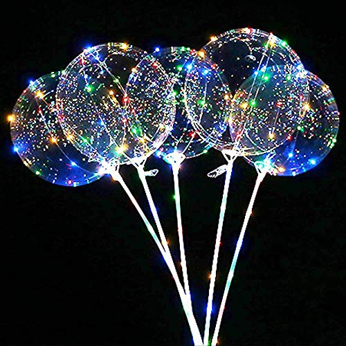 Jersh★ LED Night Light, 2019 Creative 3Pcs LED Luminous Lantern Balloon With Tube Glow Balloon Transparent Round Bubble Decoration Party Wedding Balloon Flashing Lights