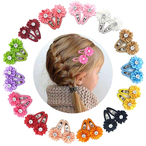 Elesa Miracle Baby Girl Hair Clips Toddlers Infants Kids Hair Grosgrain Ribbon Bow Snap Clips Barrettes - -