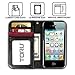iPhone SE Case, TORU [Prestizio iPhone SE Wallet Case] Card Slot Holder Foldable Flip Cover with Kickstand and Wrist Strap for iPhone SE / iPhone 5S / iPhone 5 - Black
