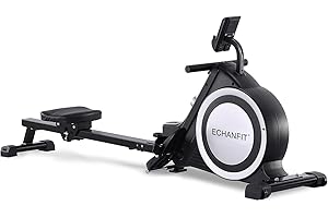 ECHANFIT Magnetic Rowing Machine for Home use，Foldable Rower Whit 350 LB Weight Capacity 16 Levels，Rower Machine Whit Adjustable Resistance LCD Monitor and Tablet Holder