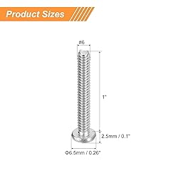uxcell #6-32x1 Pan Head Machine Screws, 304