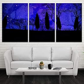 3 Panel Starry Space Pictures Home Wall for...