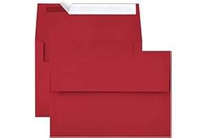 AZAZA 50 Pack A2 Envelopes for Invitations,4.37x5.75 inches,A2 Envelopes Red Self Seal,Printable,for Wedding,Invitation,Baby Shower,4x5 Cards