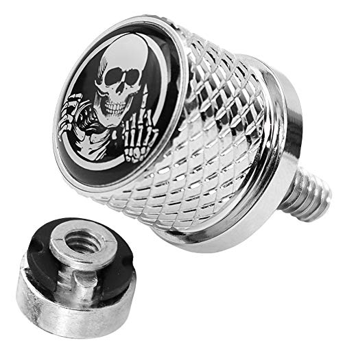 Refitan Black Rear Seat Screw Covers For Harley – Softail, Street Glide, Sportster, Dyna – Aluminum Seat Bolts