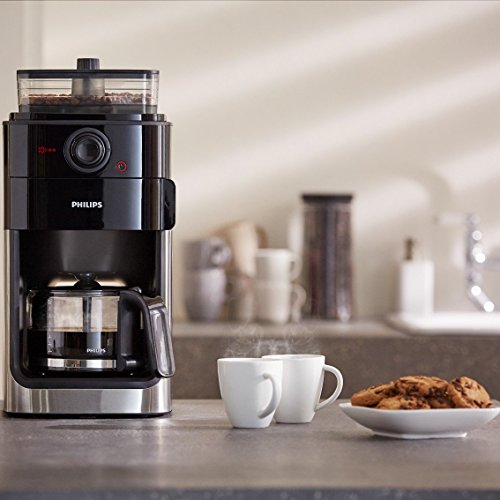 Philips Filterkaffeemaschine mit Mahlwerk – 1.2-Liter-Glaskanne, bis zu 12 Tassen, schwarz/metallisch (HD7767/00) – Bild 7