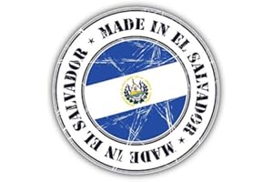 DG GRAPHICS Made in El Salvador Grunge Flag Stamp Art Decor 5'' x 5'' Vinyl Decal Sticker Wall Window Any Smooth Surface